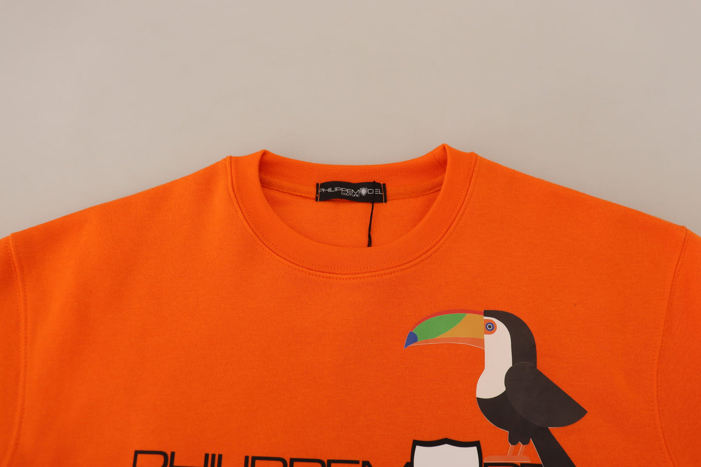 Philippe Model – Orangefarbener Pullover mit langen Ärmeln und Print