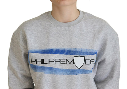 Philippe Model Gray Printed Long Sleeves Pullover Sweater