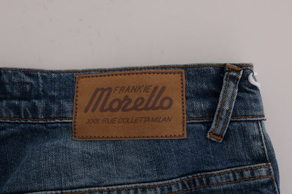 Frankie Morello – Dunfermile Slim Fit Jeans in blauer Waschung und zerrissenem Design