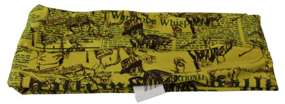 John Galliano – Kurze Bluse mit gelbem Zeitungsdruck