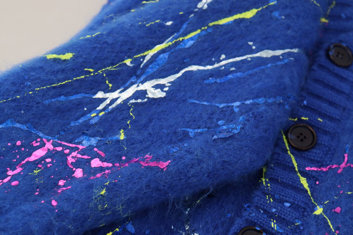 Dolce &amp; Gabbana Blauer Color Splash Mohair-Cardigan