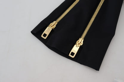 Dolce &amp; Gabbana – Schwarze, hoch taillierte Karottenhose aus Wolle