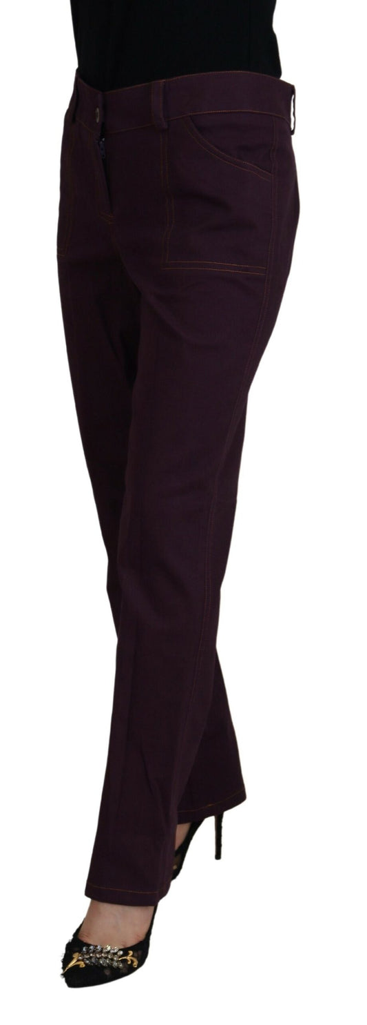 BENCIVENGA Lila Baumwolle Mittlere Taille Damen Tapered Pants