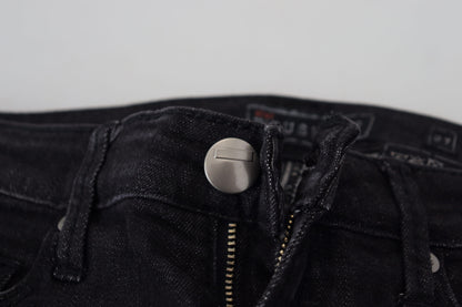 Acht Schwarze Slim Fit Damen Jeans aus Baumwolle