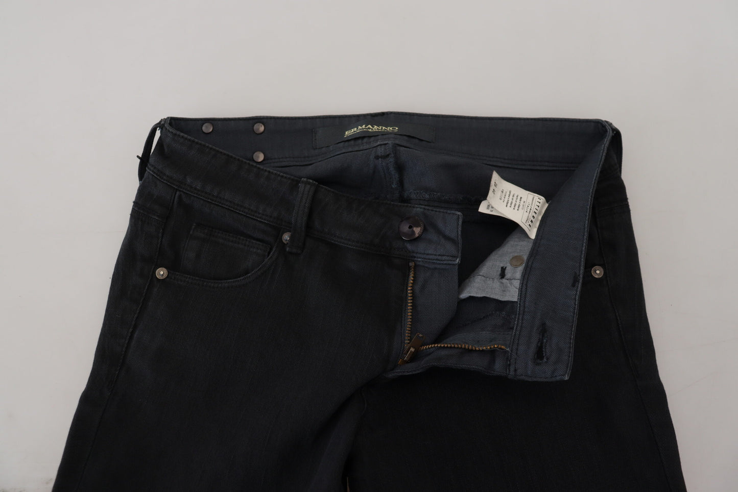 Ermanno Scervino Schwarze Slim Fit Jeans aus Baumwolle für Damen