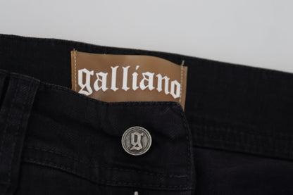 John Galliano – Schwarze Skinny-Jeans aus Baumwolle mit mittlerer Taille und schmaler Passform