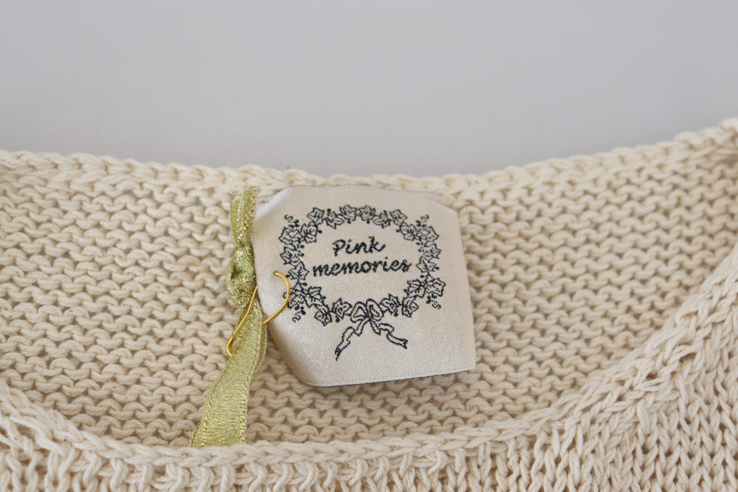 PINK MEMORIES Ärmelloses Tanktop aus Baumwollmischung mit Rundhalsausschnitt in Beige