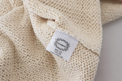 PINK MEMORIES Ärmelloses Tanktop aus Baumwollmischung mit Rundhalsausschnitt in Beige