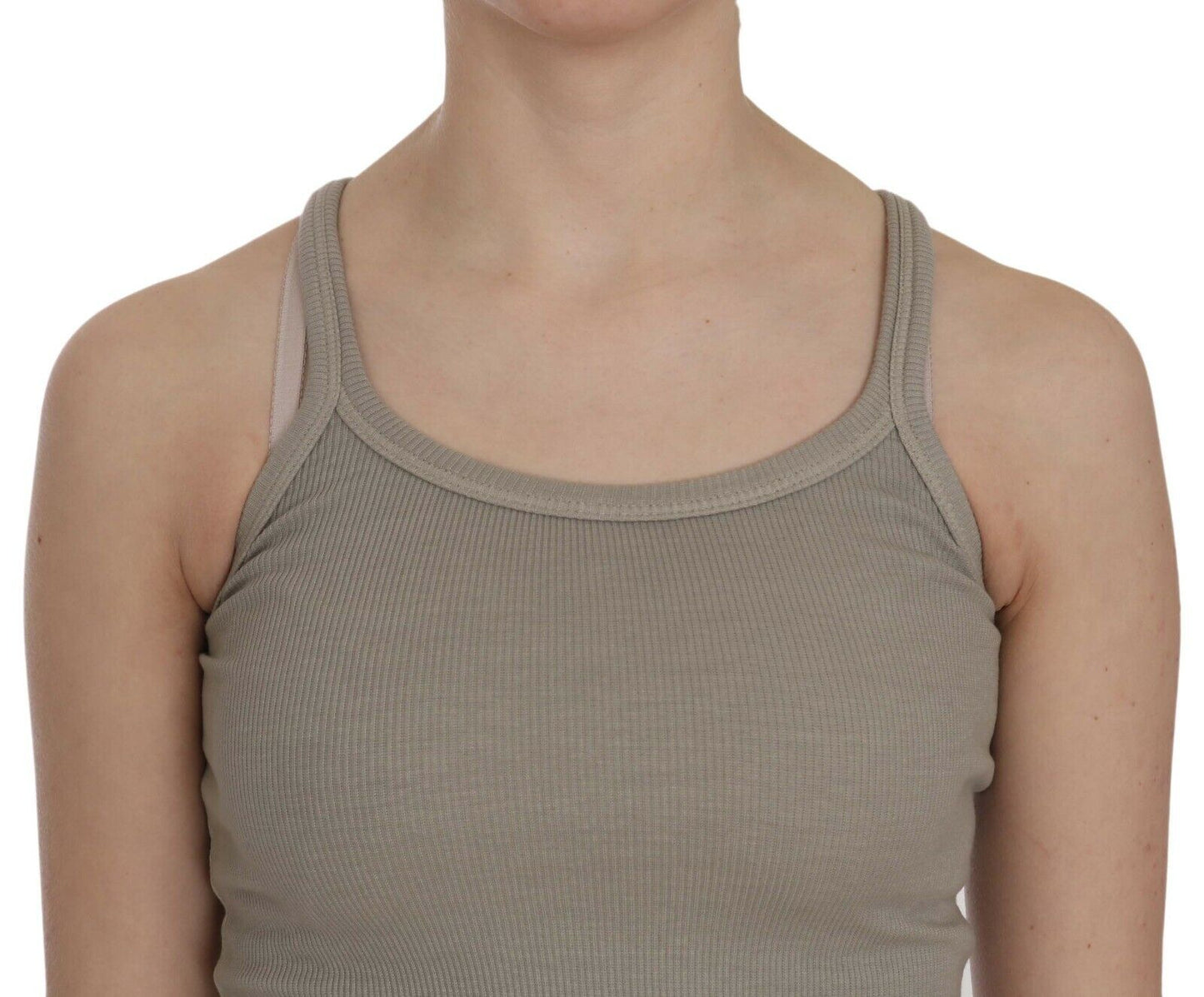 PINK MEMORIES – Ärmellose Tank-Bluse mit Spaghettiträgern in Beige