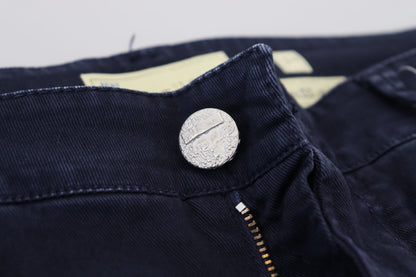 Acht Blaue, schmal geschnittene Jeans aus Baumwolle für Herren