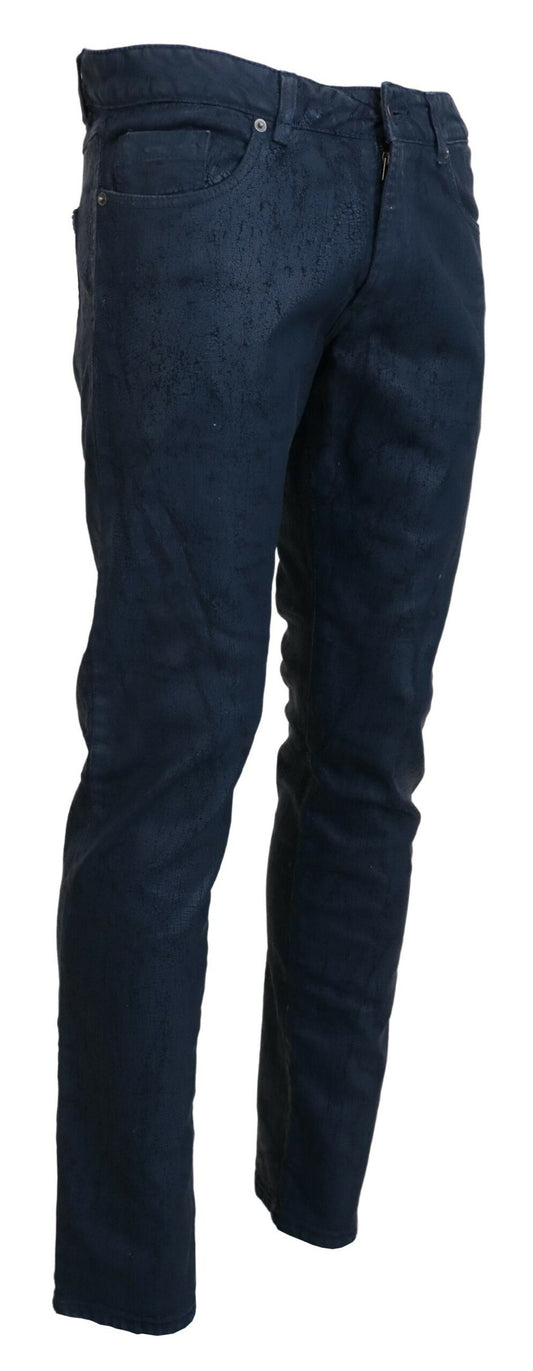 Exte Blue Cotton Tapered Slim Fit Herren Casual Denim Jeans
