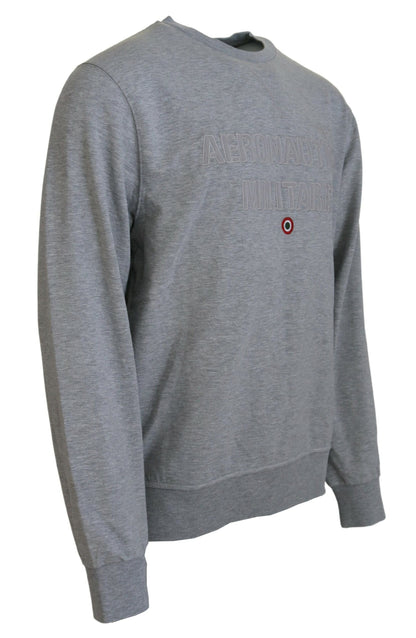 Aeronautica Militare grauer Herren-Pullover-Sweatshirt-Pullover