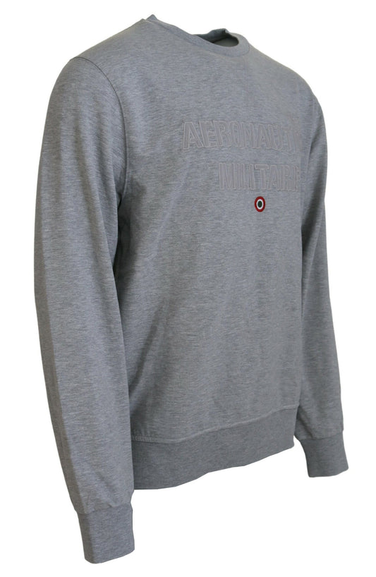 Aeronautica Militare grauer Herren-Pullover-Sweatshirt-Pullover