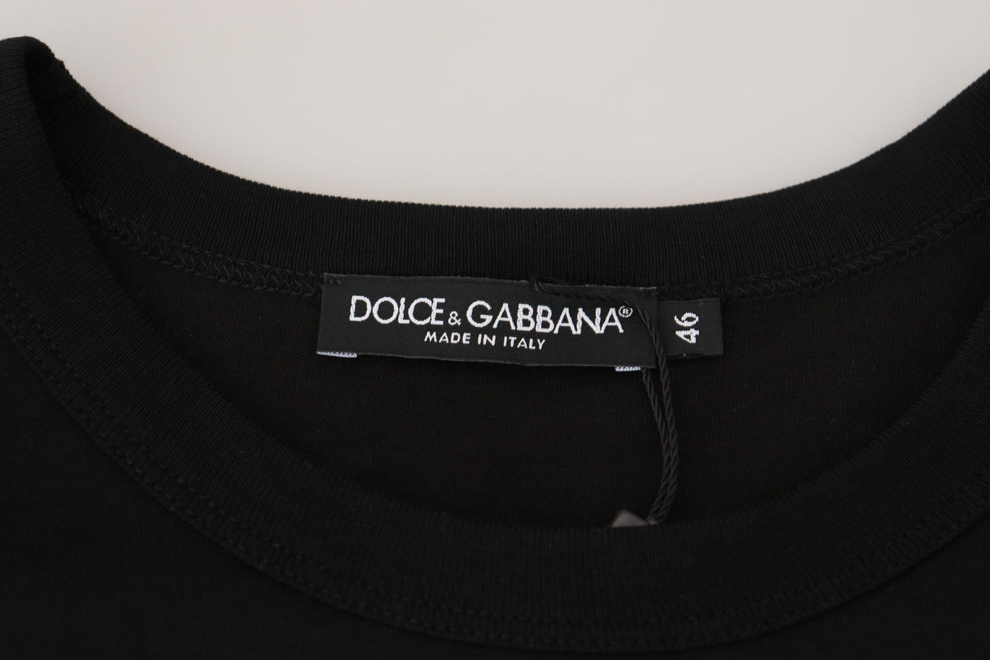 Dolce &amp; Gabbana – Schwarzes Sneek-T-Shirt aus Baumwolle mit kurzen Ärmeln