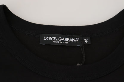 Dolce &amp; Gabbana – Schwarzes Sneek-T-Shirt aus Baumwolle mit kurzen Ärmeln
