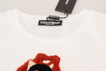 Dolce &amp; Gabbana T-Shirt Top Weiß Strukturiert Kurzarm