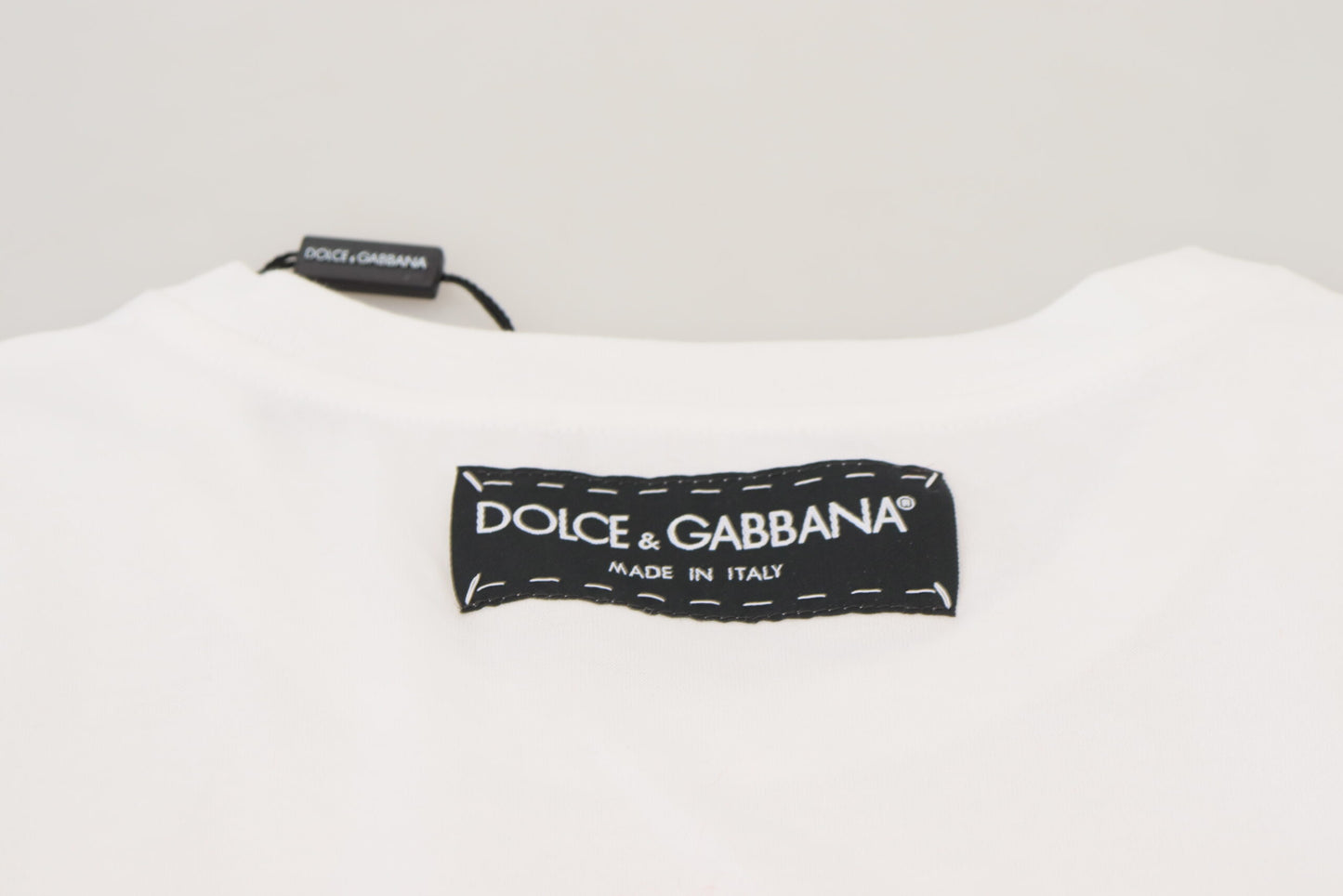 Dolce &amp; Gabbana T-Shirt Top Weiß Strukturiert Kurzarm