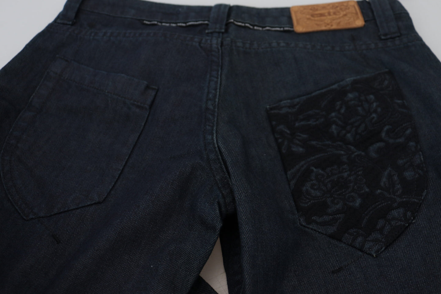 Exte Dunkelblaue Damen Jeans mit niedriger Taille und gerader Passform