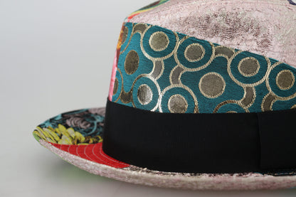 Dolce &amp; Gabbana – Mehrfarbiger Patchwork-Fedora-Hut mit breiter Krempe für Damen