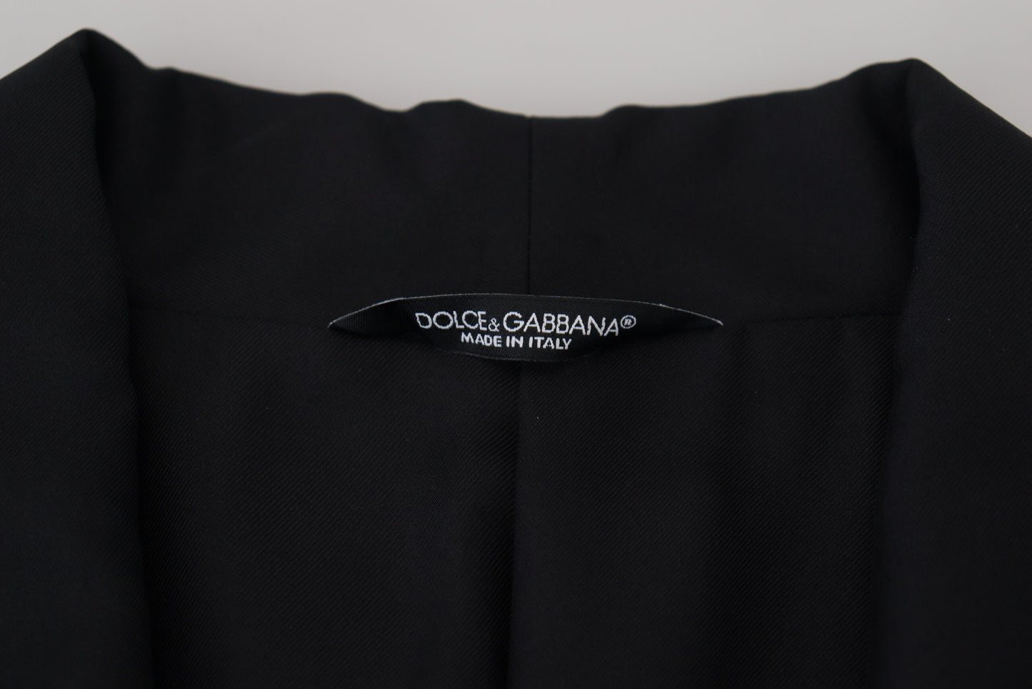 Dolce &amp; Gabbana Schwarze Robe Gestreifte DG Patch Jacke Herren Blazer