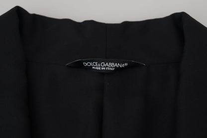 Dolce &amp; Gabbana Schwarze Robe Gestreifte DG Patch Jacke Herren Blazer