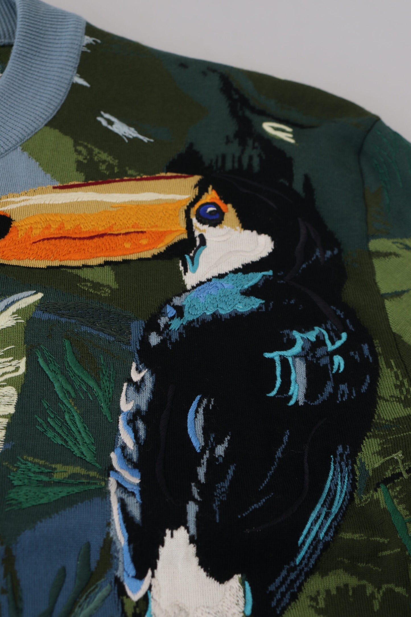 Dolce &amp; Gabbana Mehrfarbiger Pullover aus Dschungelwolle mit Logo