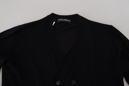 Dolce &amp; Gabbana – Schwarzer Cardigan aus Kaschmir mit Knopfleiste