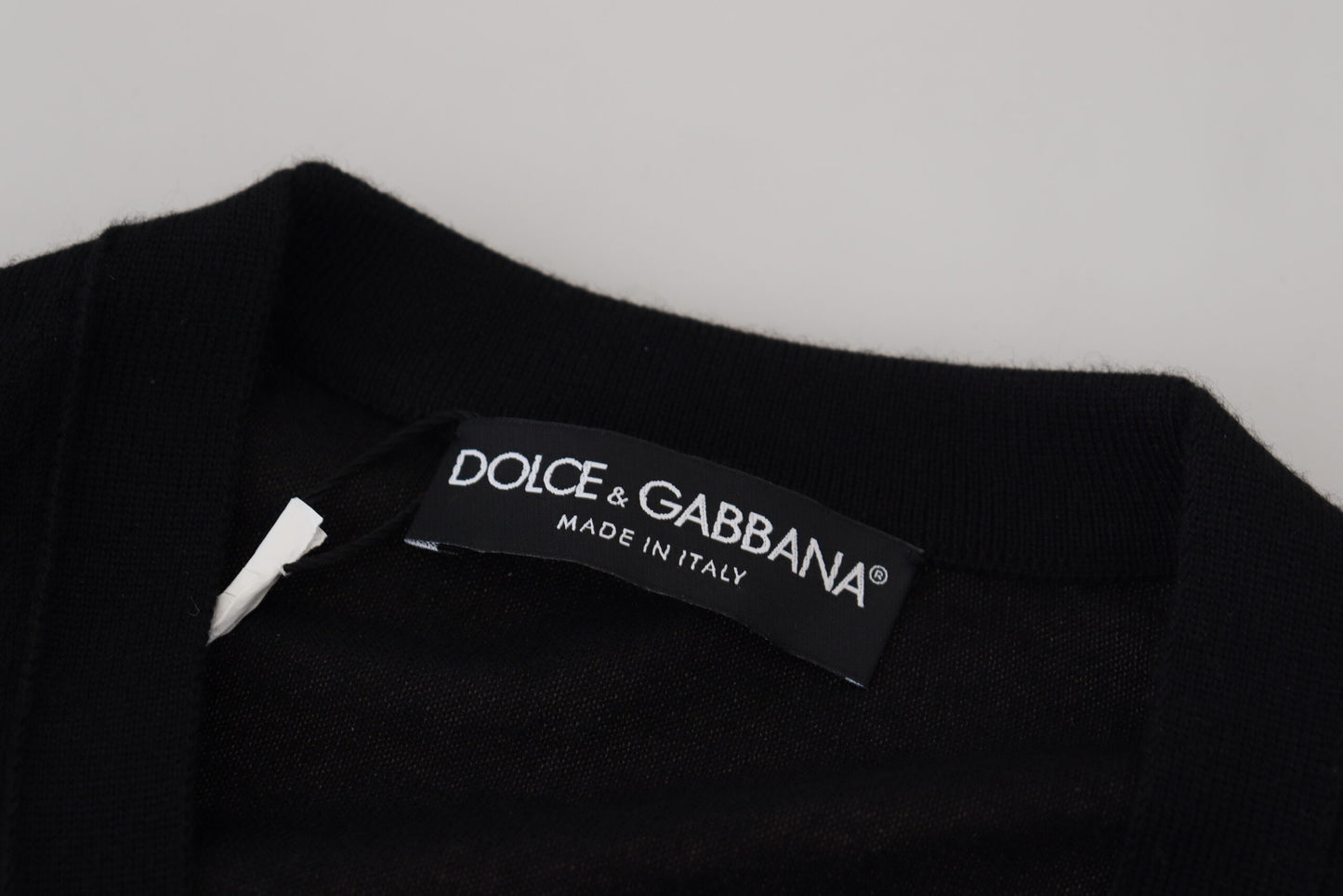 Dolce &amp; Gabbana – Schwarzer Cardigan aus Kaschmir mit Knopfleiste