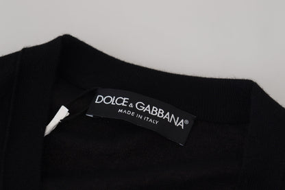 Dolce &amp; Gabbana – Schwarzer Cardigan aus Kaschmir mit Knopfleiste