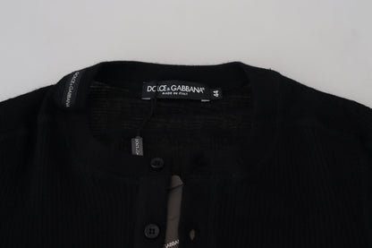 Dolce &amp; Gabbana – Schwarzer Kaschmirpullover mit Knöpfen