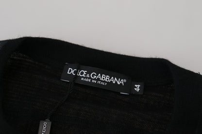 Dolce &amp; Gabbana – Schwarzer Kaschmirpullover mit Knöpfen