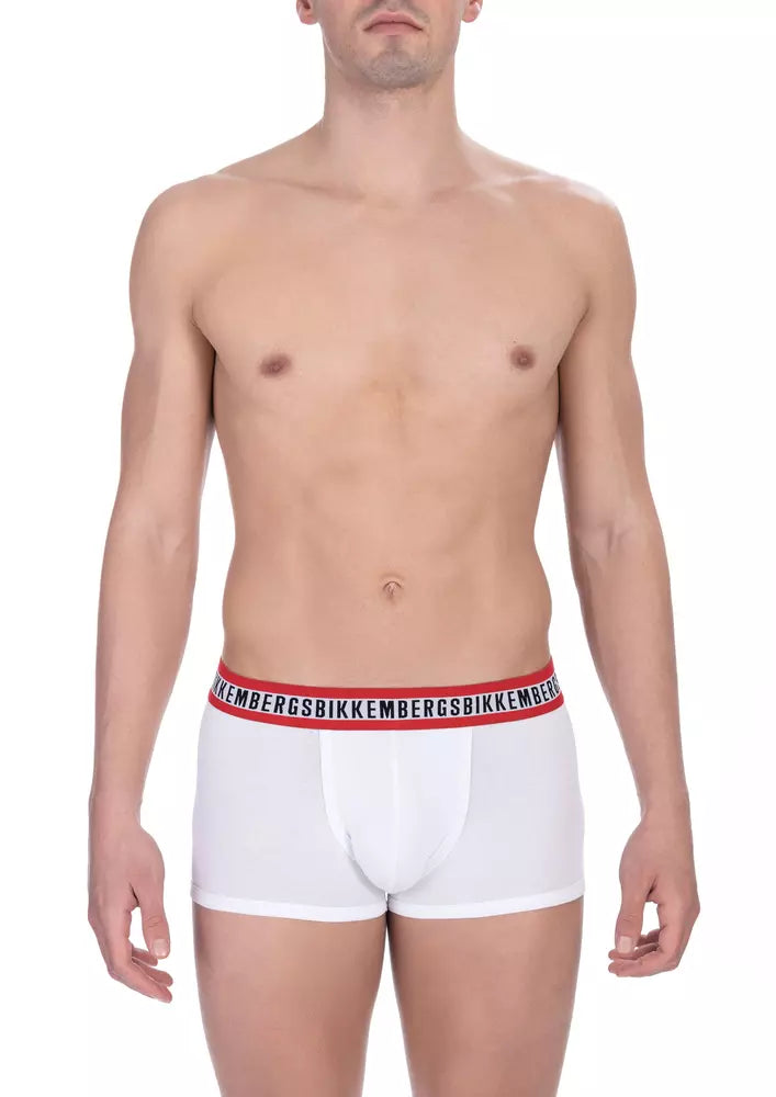 Bikkembergs Herren-Trunks aus weißer Baumwolle, Doppelpack