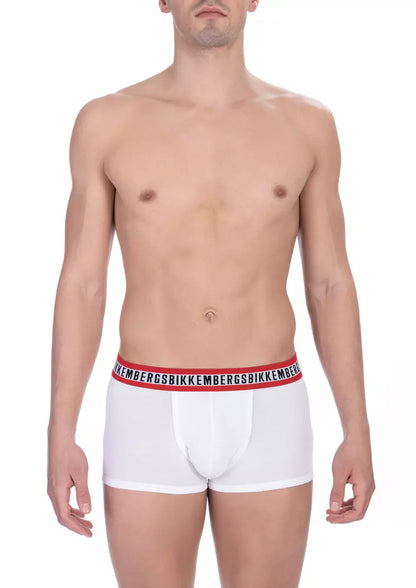 Bikkembergs Herren-Trunks aus weißer Baumwolle, Doppelpack
