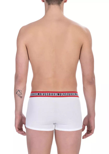 Bikkembergs Herren-Trunks aus weißer Baumwolle, Doppelpack