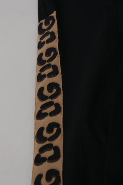 Dolce &amp; Gabbana – Schwarze, verkürzte Hose aus Baumwolle mit elastischem Bund und DG-Logo