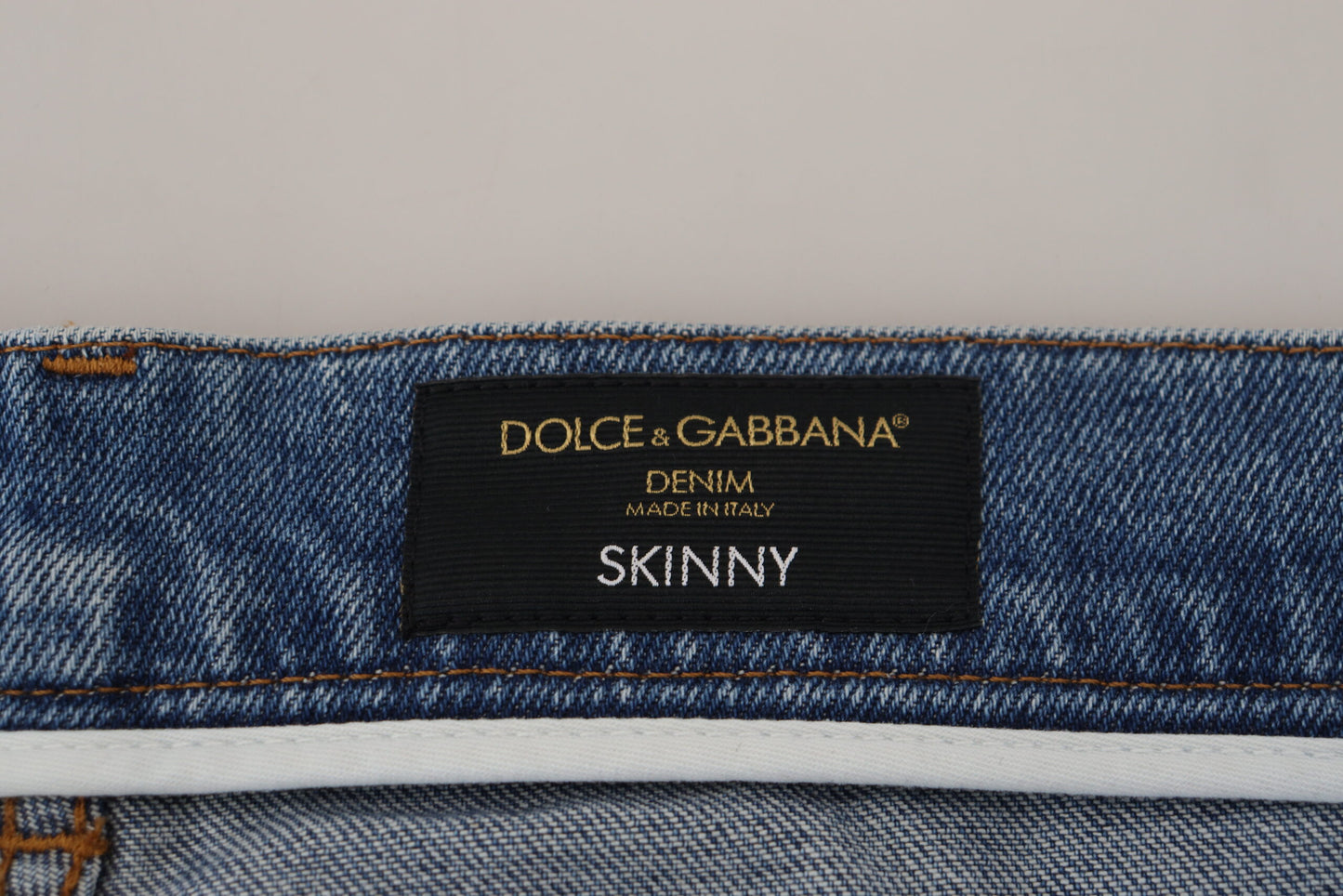 Dolce &amp; Gabbana – Blau verwaschene Skinny-Jeans aus Baumwolldenim