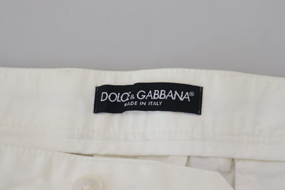 Dolce &amp; Gabbana – Enge Chinohose aus weißer Baumwolle