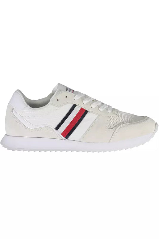 Tommy Hilfiger – Umweltfreundliche weiße Sneakers mit Logo-Akzent