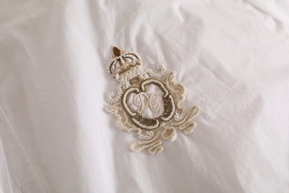 Dolce &amp; Gabbana – Lässiges Langarmhemd aus weißer Baumwolle mit Logo