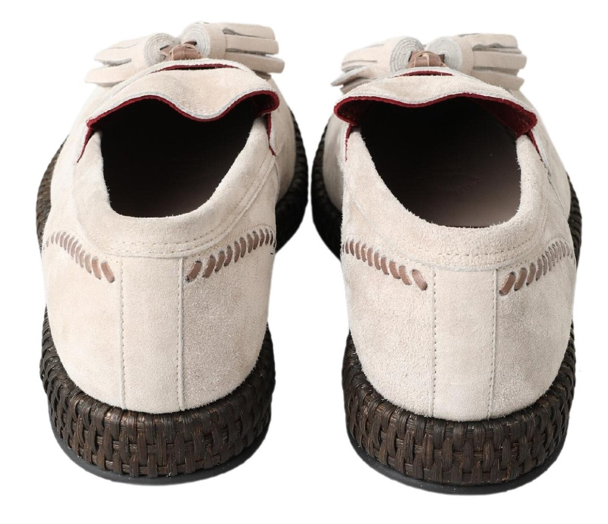 حذاء إسبادريل رجالي من دولتشي آند غابانا مصنوع من جلد الغزال باللون العاجي