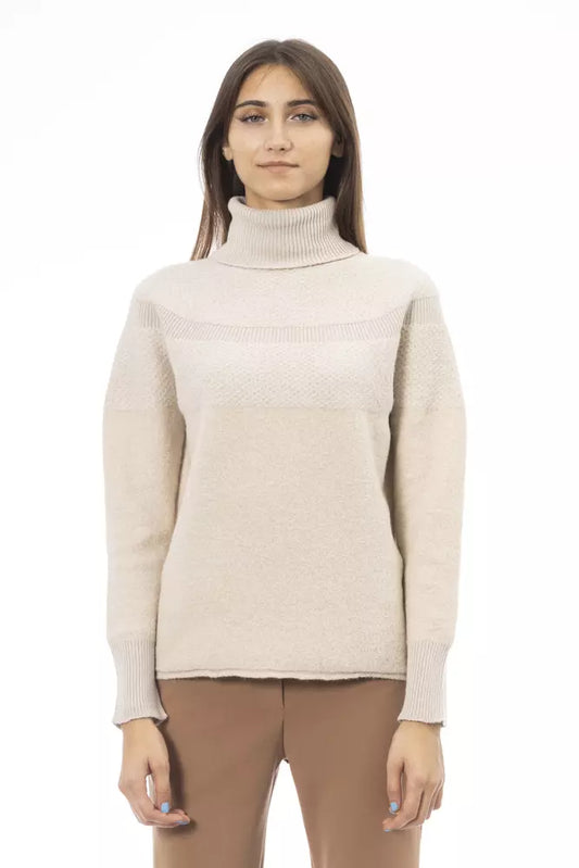 Alpha Studio Beige Wollpullover für Damen