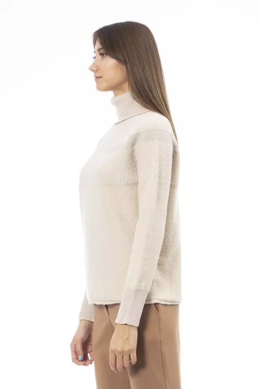 Alpha Studio Beige Wollpullover für Damen