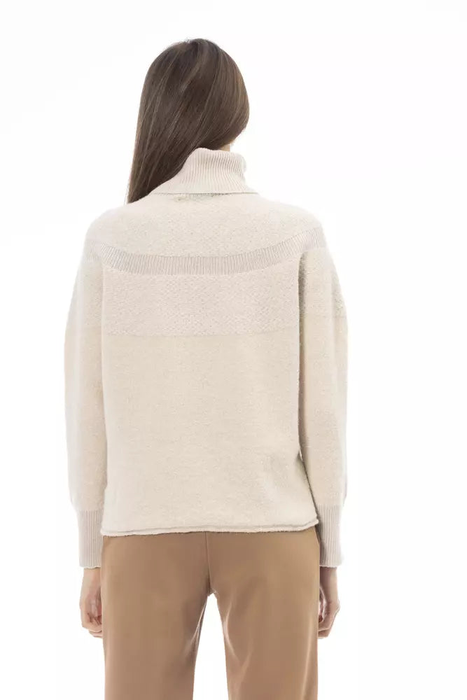 Alpha Studio Beige Wollpullover für Damen
