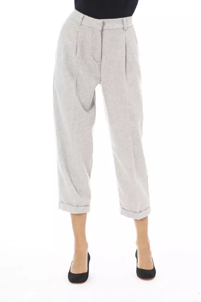 Alpha Studio Graue Wollhose für Damen