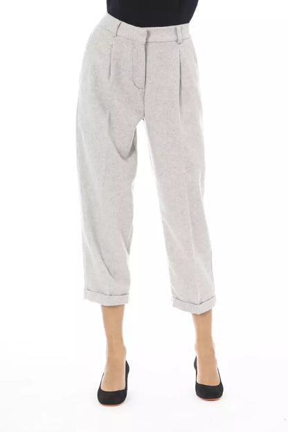Alpha Studio Graue Wollhose für Damen