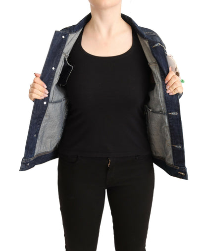 Master Coat – Dunkelblaue Jeansjacke mit Knopfleiste und langen Ärmeln