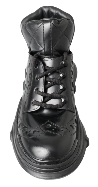 Dolce &amp; Gabbana – Schwarze Freizeitstiefel aus Leder