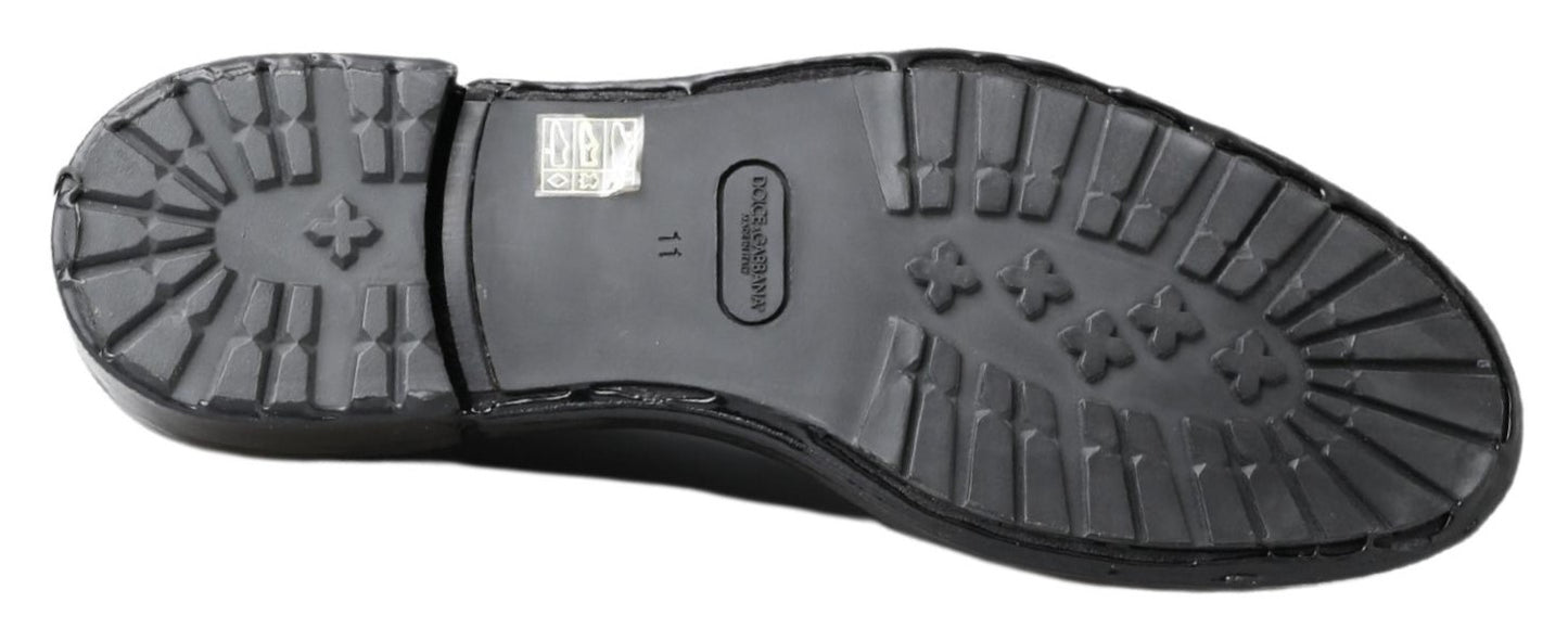 حذاء ديربي رسمي من الجلد الأسود من دولتشي آند غابانا