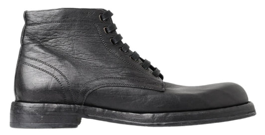 Dolce &amp; Gabbana Schwarze Perugino-Stiefel aus Pferdeleder