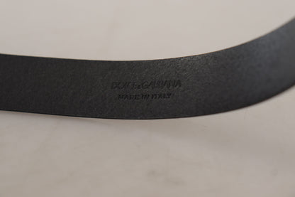 Dolce &amp; Gabbana – Schwarzer Gürtel aus Kalbsleder mit klassischer Logo-Metallschnalle